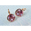 Real Rose Gold Plated Fashion Tin Alloy Austrian Crystal Leverback Earrings EJEW-AA00057-49-2