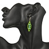 304 Stainless Steel Glass Seed Beads Pea Dangle Earrings EJEW-MZ00557-2