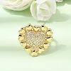 Brass Micro Pave Cubic Zirconia Cuff Open Rings for Women RJEW-F216-01B-G-1