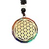 Orgonite Chakra Natural & Synthetic Mixed Stone Pendant Necklaces QQ6308-7-1