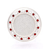 Adjustable Alloy & Iron & Rhinestone Bezel Cup Ring Base with Rotatable Tray MAK-T012-10S-2