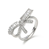 Brass & Clear Cubic Zirconia Finger Rings CU-CBA7E55-08P-4