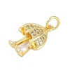 Rack Plating Brass Micro Pave Cubic Zirconia Pendants KK-R166-02G-03-2