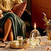 Transparent Glass Candle Holders with Candle Wick DIY-WH0308-997B-5