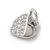 Brass Micro Pave Clear Cubic Zirconia Charms KK-A273-04P-2