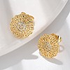 Brass Micro Pave Clear Cubic Zirconia Stud Earrings EJEW-D305-04G-1