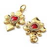 Rack Plating Brass Cubic Zirconia Pendants KK-D026-31G-3