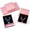 5Pcs Rhombus Textured Cardboard Jewelry Packing Boxes with Sponge Inside CBOX-TA0001-18D-1