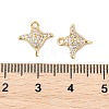 Brass Micro Pave Clear Cubic Zirconia Charms KK-R219-14G-3