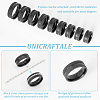 Unicraftale 18Pcs 9 Size 201 Stainless Steel Grooved Finger Rings Set for Men Women STAS-UN0045-59A-EB-5