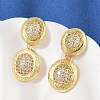 Brass Micro Pave Clear Cubic Zirconia Stud Earrings EJEW-H154-10B-G-3