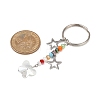 4Pcs Butterfly Glass Pendant Keychain KEYC-JKC01204-5