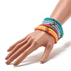 7Pcs 7 Colors Handmade Polymer Clay Heishi Beads Stretch Bracelets Set BJEW-JB07515-9