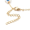 Shell Pearl & Acrylic Beads Flower Link Bracelets BJEW-TA00003-03-5