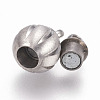 304 Stainless Steel Magnetic Clasps with Loops STAS-O114-083MP-1