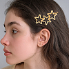 8Pcs 2 Colors Iron and Zinc Alloy Star Hair Barrettes PHAR-HY0001-06-5