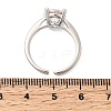 Brass Micro Pave Cubic Zirconia Cuff Open Rings for Women RJEW-B160-04P-5