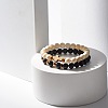 Cross Wood Beaded Stretch Bracelet Sets BJEW-JB07737-2