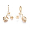 Brass Micro Pave Clear Cubic Zirconia Peg Bails Pendants with Rhinestone and Enamel Settings LS-KK-N232-240-3