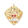 Brass Micro Pave Cubic Zirconia Enamel Pendants KK-L250-08G-06-1