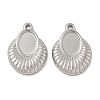 304 Stainless Steel Pendant Cabochon Settings STAS-D127-16P-1