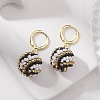 Handmade MIYUKI Japanese Seed Braided Round Ball Dangle Leverback Earrings EJEW-MZ00073-03-2