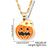 Halloween Witch Hat Pumpkin Stainless Steel Enamel Pendant Dapped Chain Necklaces DD5893-3