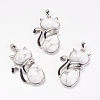 Natural Howlite Kitten Pendants G-G713-B04-1