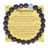 Round Natural Lava Rock Beaded Elastic Bracelets IS1463-2-1