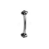 304 Stainless Steel Flat Round Cubic Zirconia Eyebrow Curved Barbell Rings WG8201B-02-1