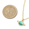 Alloy Light Sea Green Enamel Planet Pendant Neckiaces for Women NJEW-JN05001-3