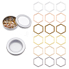 72Pcs 6 Styles Brass Open Back Bezel Linking Rings FIND-HS0001-49-1