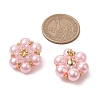 Glass Seed Beads Flower Stud Earrings EJEW-MZ00349-05-3