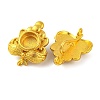 Flower Brass Earring Hooks with Round Tray KK-G502-21G-2