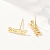 Brass Stud Earrings EJEW-P346-02B-G-3