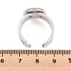 Hollow Star 304 Stainless Steel Open Cuff Ring Components STAS-F366-07C-P-2
