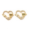 Brass Micro Pave Cubic Zirconia Connector Charms KK-H441-56G-2