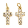 Brass Micro Pave Clear Cubic Zirconia Pendants CU-CBADC6C-05G-02-1
