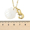 Summer Beach Natural Shell & 304 Stainless Steel Pendant Necklaces for Women NJEW-P323-01C-G-5