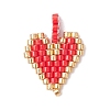 2Pcs 2 Styles Glass Seed Beaded Pendants PALLOY-MZ00883-03-2