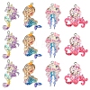 8Pcs 4 Styles Ocean Theme Transparent Resin Pendants CRES-FS0001-17-1