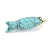 Synthetic Turquoise Carved Pendants G-P599-08G-08-2