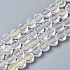 Electroplate Transparent Glass Beads Strands EGLA-Q125-001A-1