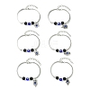 Zinc Alloy Charm Bangles for Women BJEW-JB14384-3