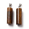 Natural Tiger Eye Pendants G-E135-02P-03-2