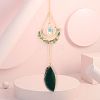 Natural Green Aventurine Chip Wrapped Moon Hanging Ornaments PW-WG89822-04-1