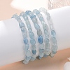 Natural Aquamarine Bead Stretch Bracelets BJEW-K213-54-4