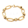 304 Stainless Steel Rolo Link Chain Bracelets for Women BJEW-F488-41G-4