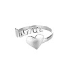 Mother's Day 201 Stainless Steel Cuff Open Rings WG9B31B-02-1