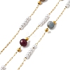 Handmade 304 Stainless Steel & Natural Mixed Stone Beaded Chains CHS-L031-06G-01-1